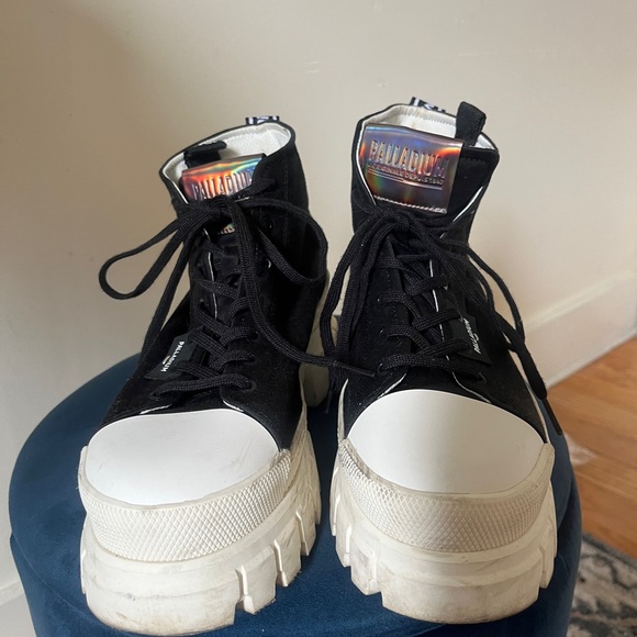 Palladium Black and White Chunky Sneakers - Picture 2 of 8